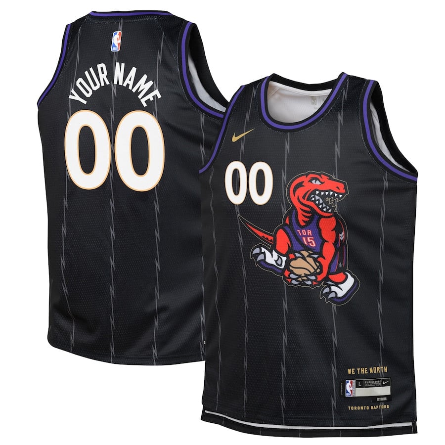 Toronto Raptors 2024/25 Swingman Custom City Edition Black NBA Jersey Youth