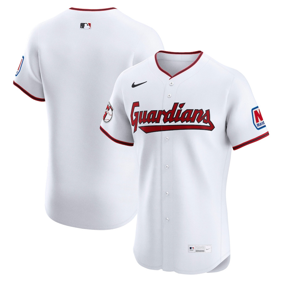 Cleveland Guardians Home Elite White MLB Jersey Men's