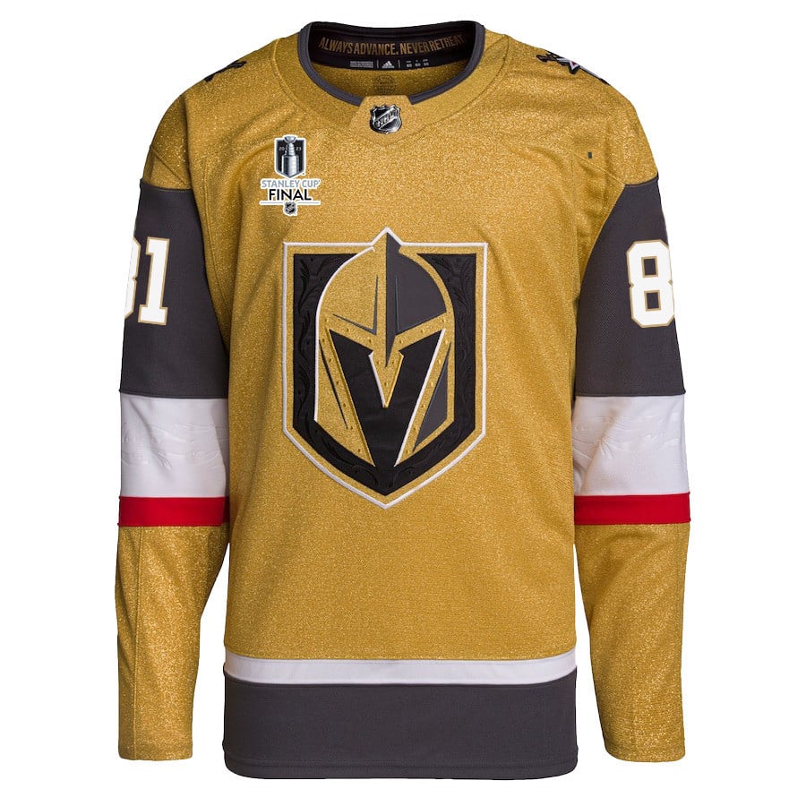 Jonathan Marchessault 81 Vegas Golden Knights Stanley Cup 2023 Final Patch Home Breakaway Gold NHL Jersey Men's