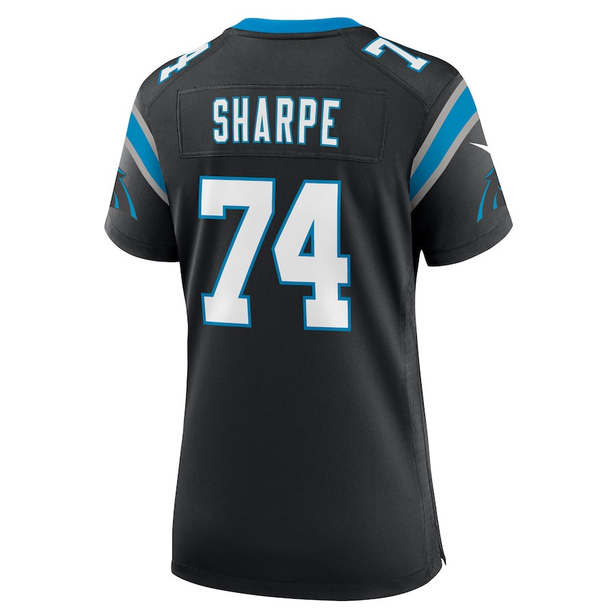 David Sharpe 74 Carolina Panthers Team Game Black NFL Jersey Women's