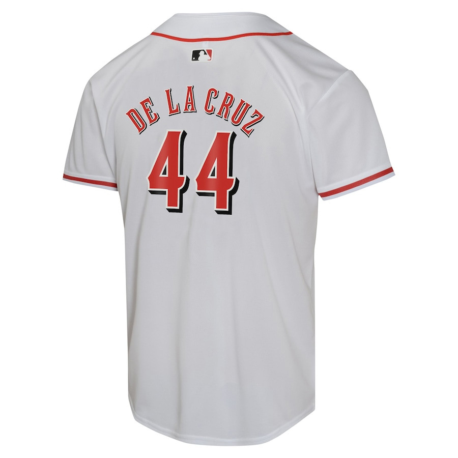 Elly De La Cruz 44 Cincinnati Reds Home Game Player White MLB Jersey Youth