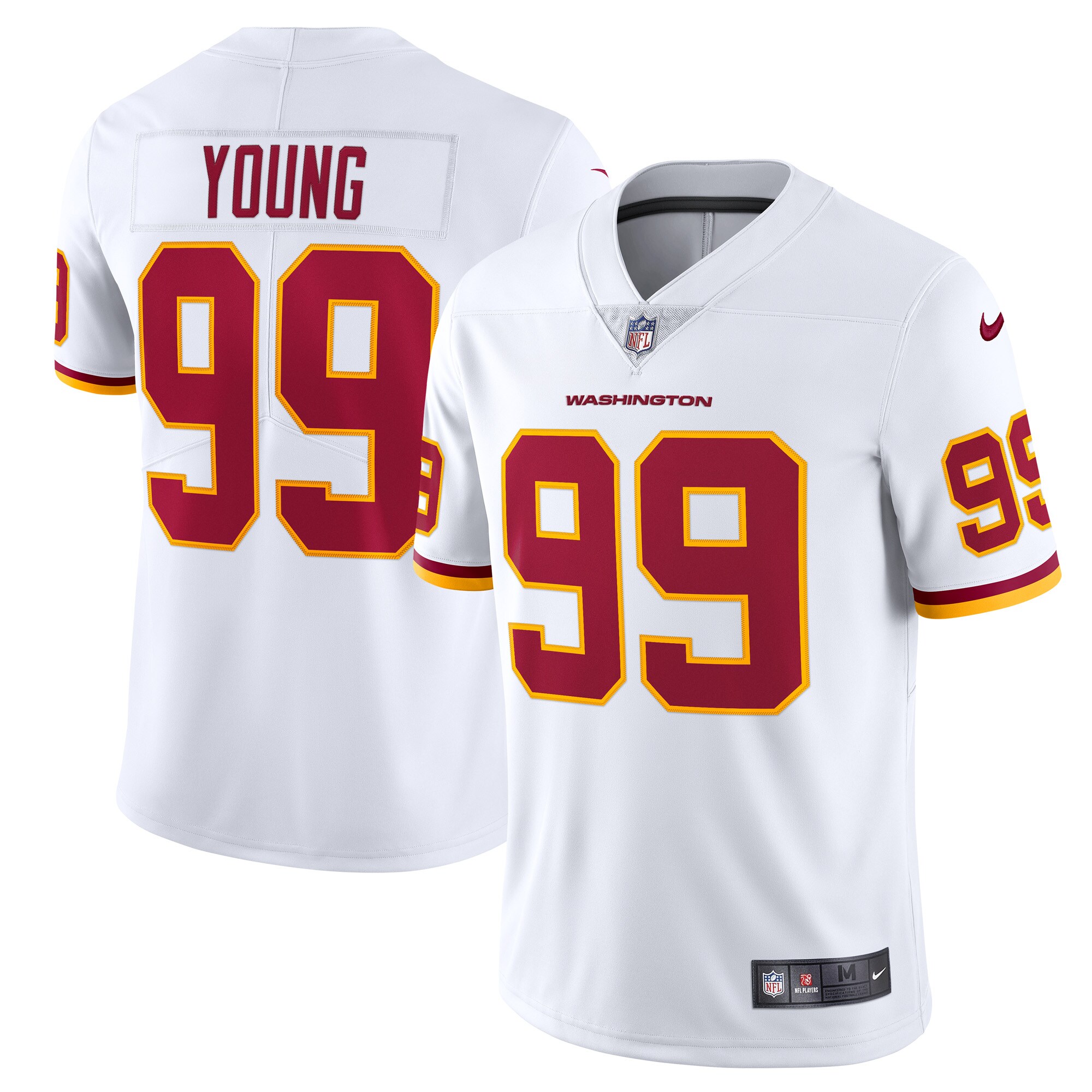 Washington Commanders Team Chase Young White Vapor Limited NFL Jersey Men's