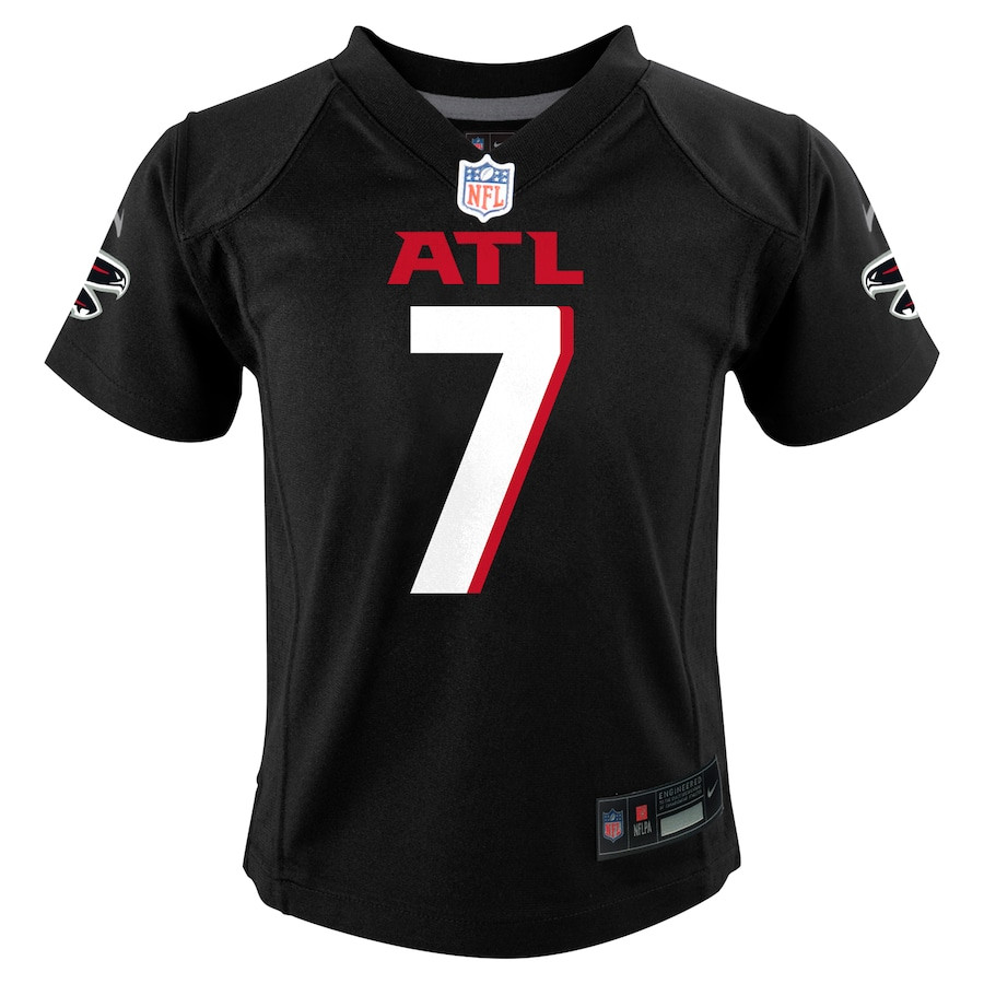 Bijan Robinson 7 Atlanta Falcons Team Player Game Black NFL Jersey Youth