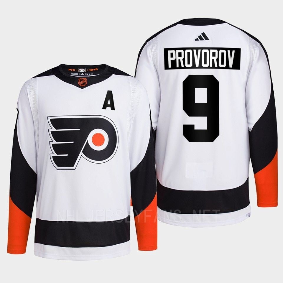 Philadelphia Flyers 2022 Reverse Retro 2.0 Ivan Provorov 9 White Primegreen NHL Jersey Men's