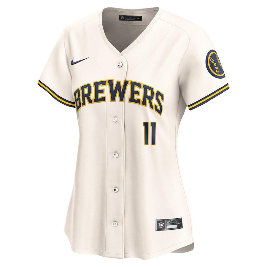 Jackson Chourio 11 Milwaukee Brewers Home Limited Cream MLB Jersey Women's