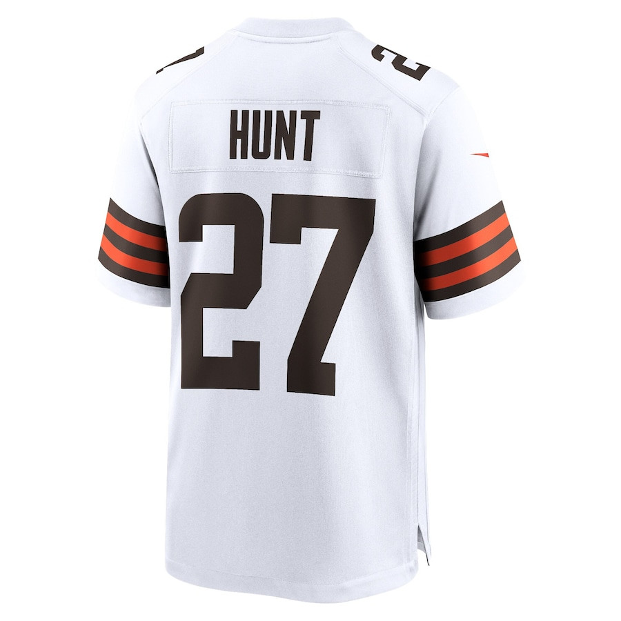 Kareem Hunt 27 Cleveland Browns Game White NFL Jersey Men's