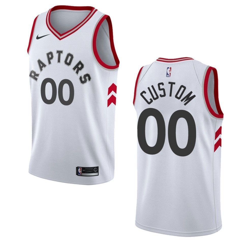 Toronto Raptors 00 Custom Association Swingman White NBA Jersey Men's