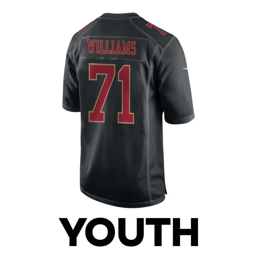 Trent Williams 71 San Francisco 49ers Super Bowl LVIII Patch Fashion Game Carbon Black NFL Jersey Youth