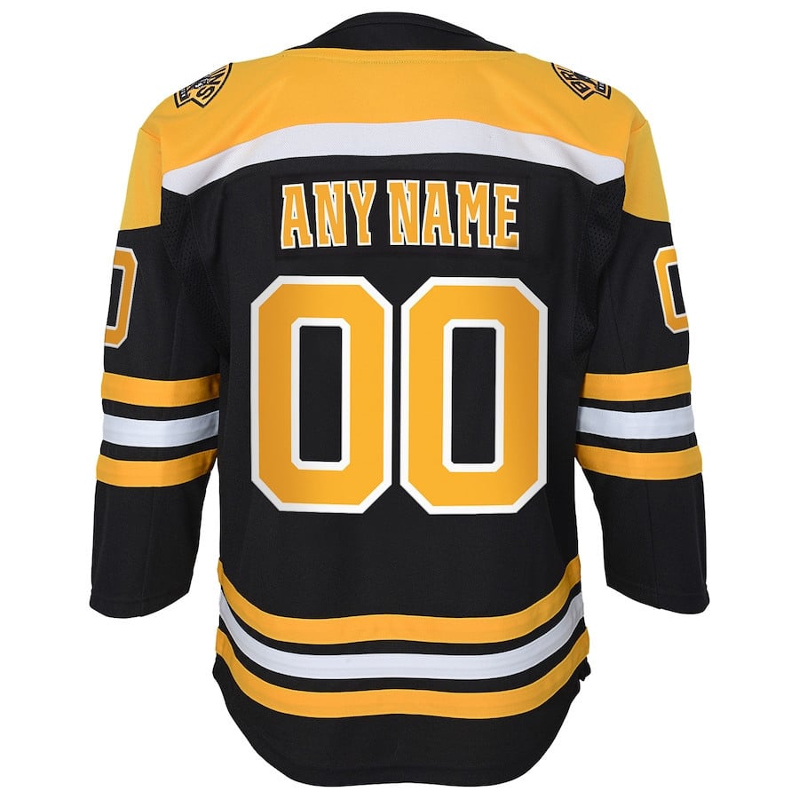 Boston Bruins Home Custom Black NHL Jersey Youth