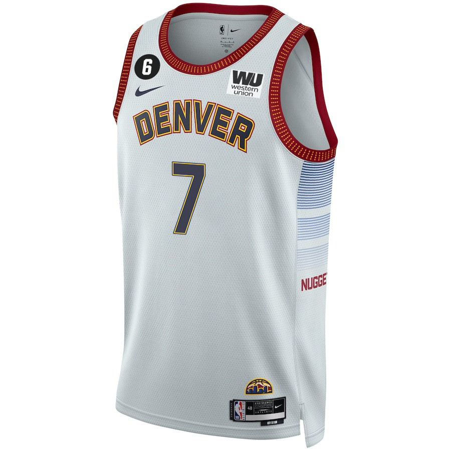 Reggie Jackson 7 Denver Nuggets Final Champions 2023 Swingma White NBA Jersey Youth