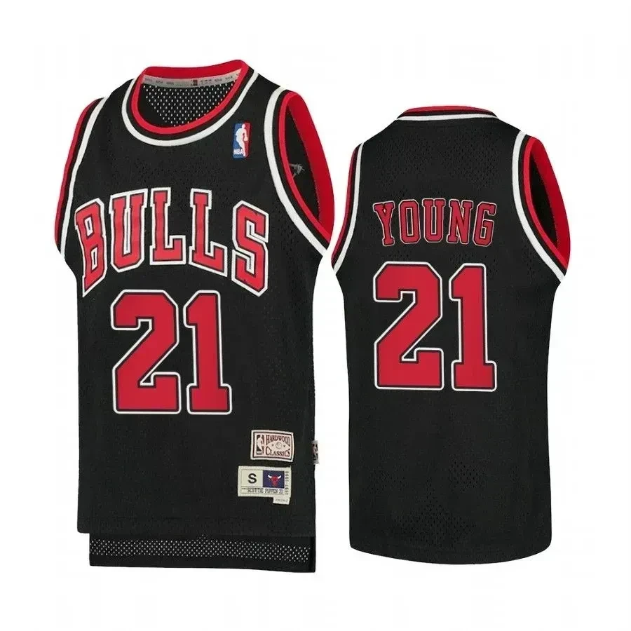 Thaddeus Young Chicago Bulls Hardwood Classics Black NBA Jersey Youth