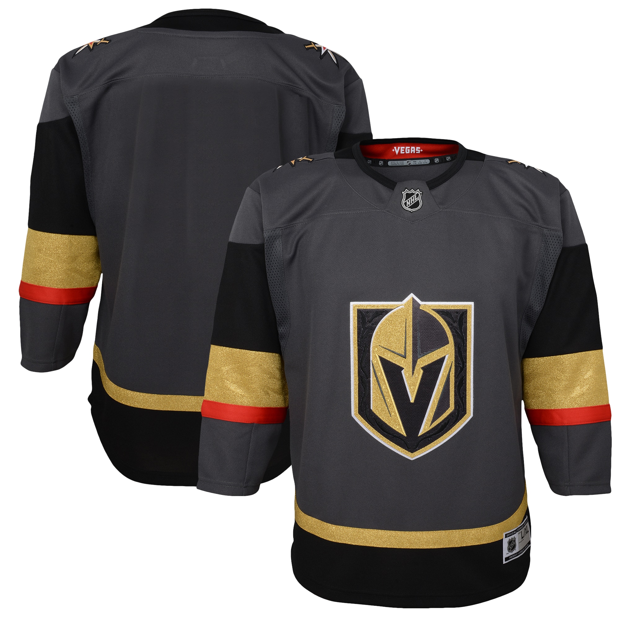 Vegas Golden Knights Gray Alternate Premier Blank NHL Jersey Youth