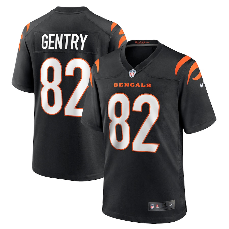 Zach Gentry 82 Cincinnati Bengals Team Game Black NFL Jersey Men's
