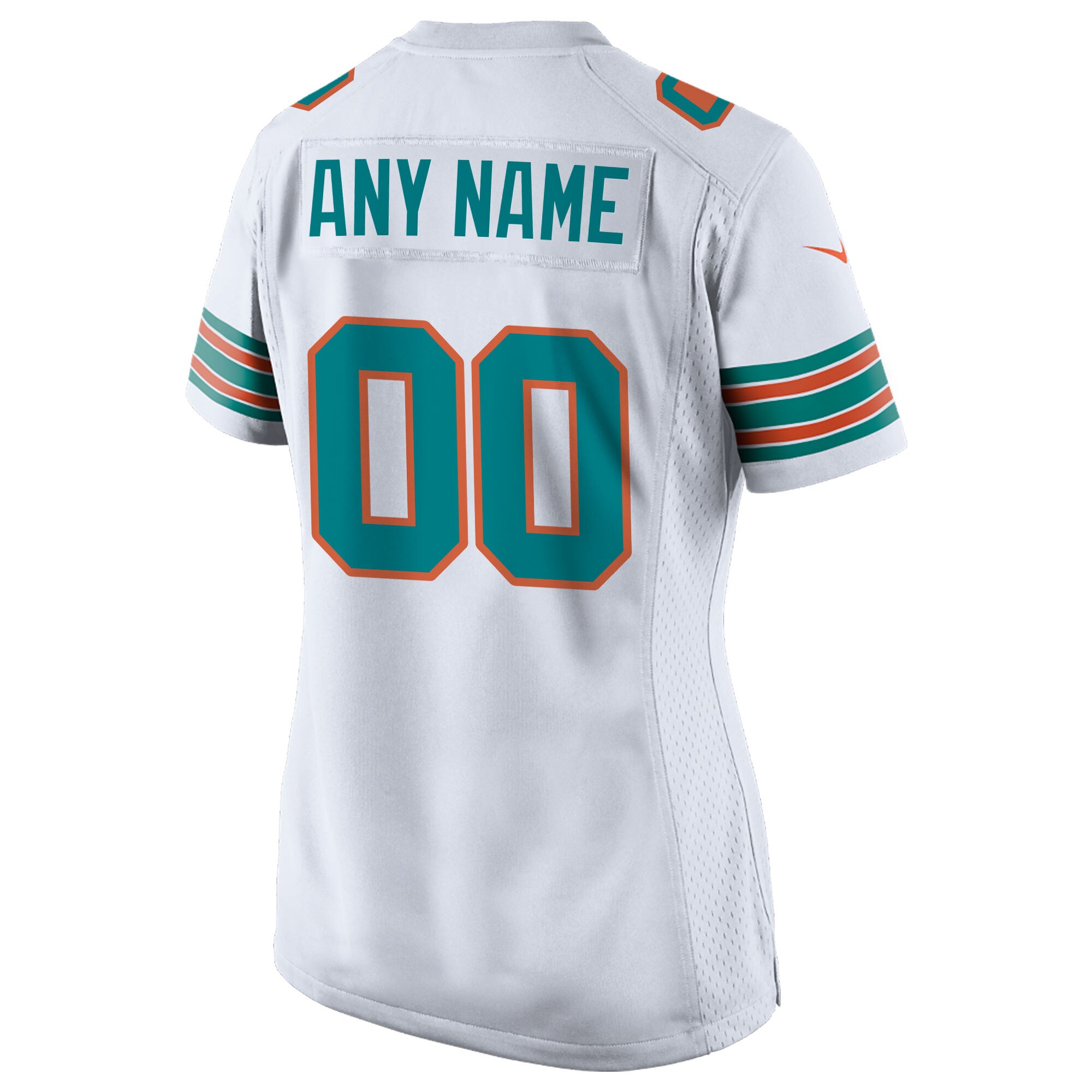Miami Dolphins White Alternate Custom Game NFL Jersey Women's