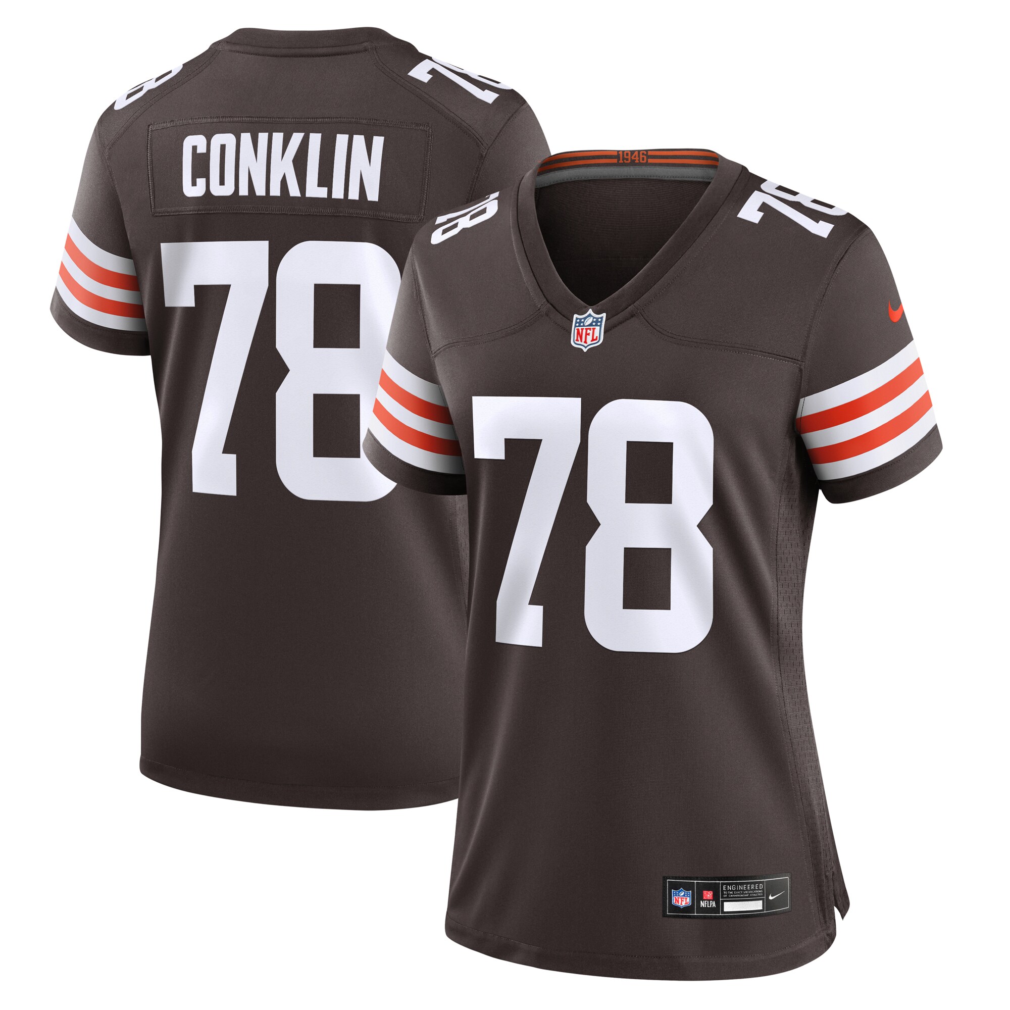Cleveland Browns Jack Conklin Brown Game NFL Jersey Women's