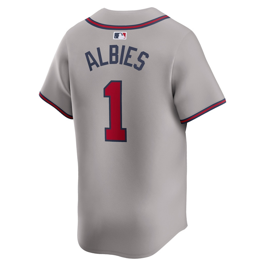 Ozzie Albies 1 Atlanta Braves Away Limited Player Gray MLB Jersey Men's