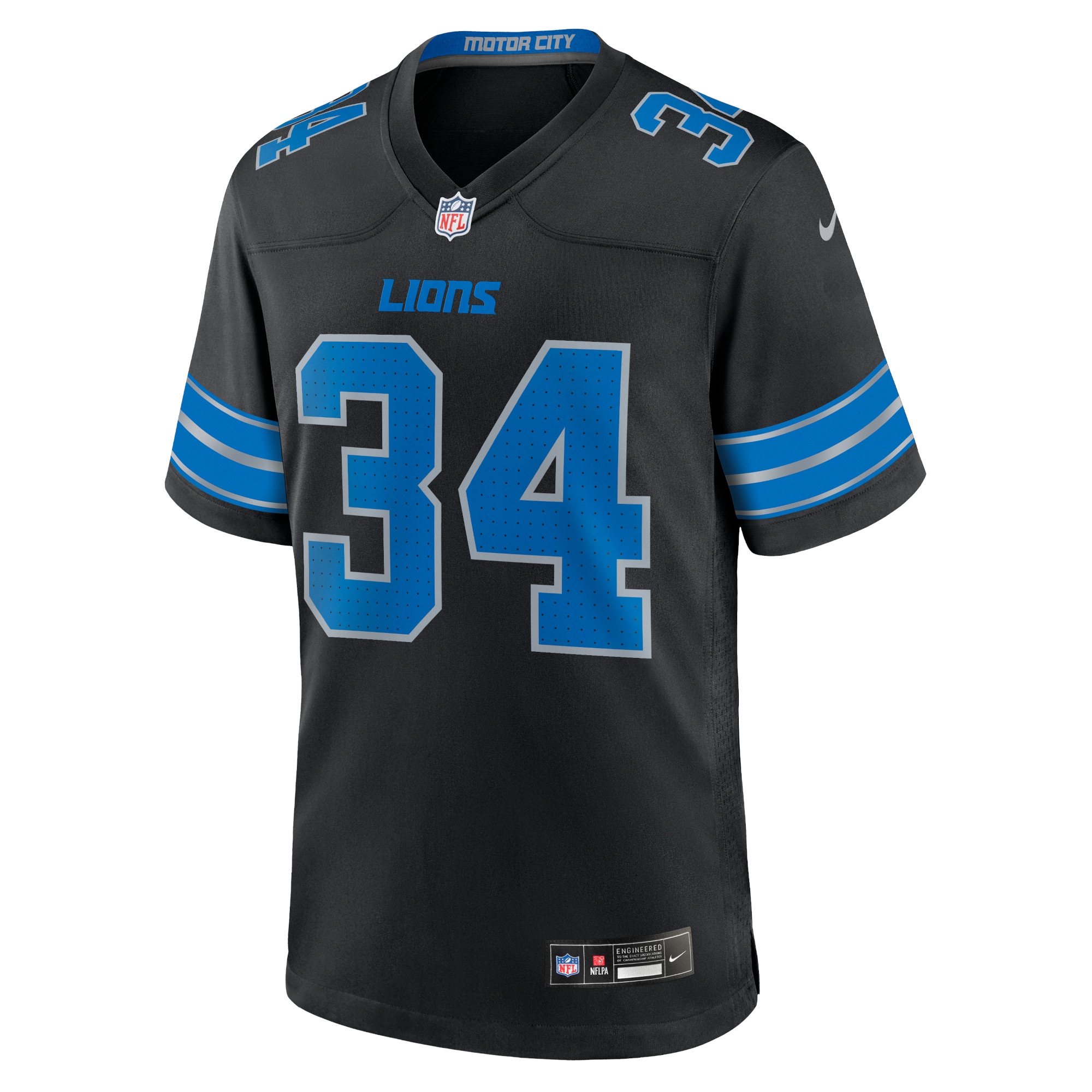 Detroit Lions Alex Anzalone Black 2nd Alternate Game NFL Jersey Men's