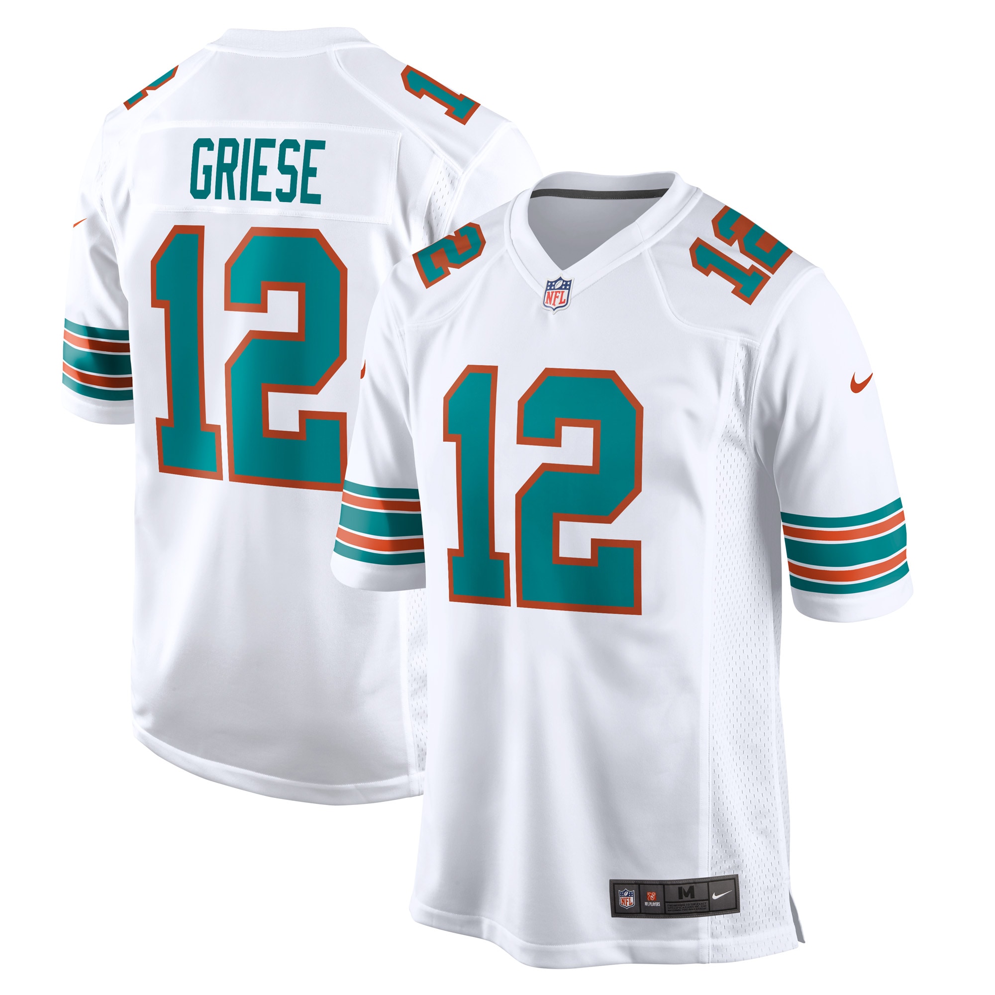 Miami Dolphins Bob Griese White Retired Player NFL Jersey Men's