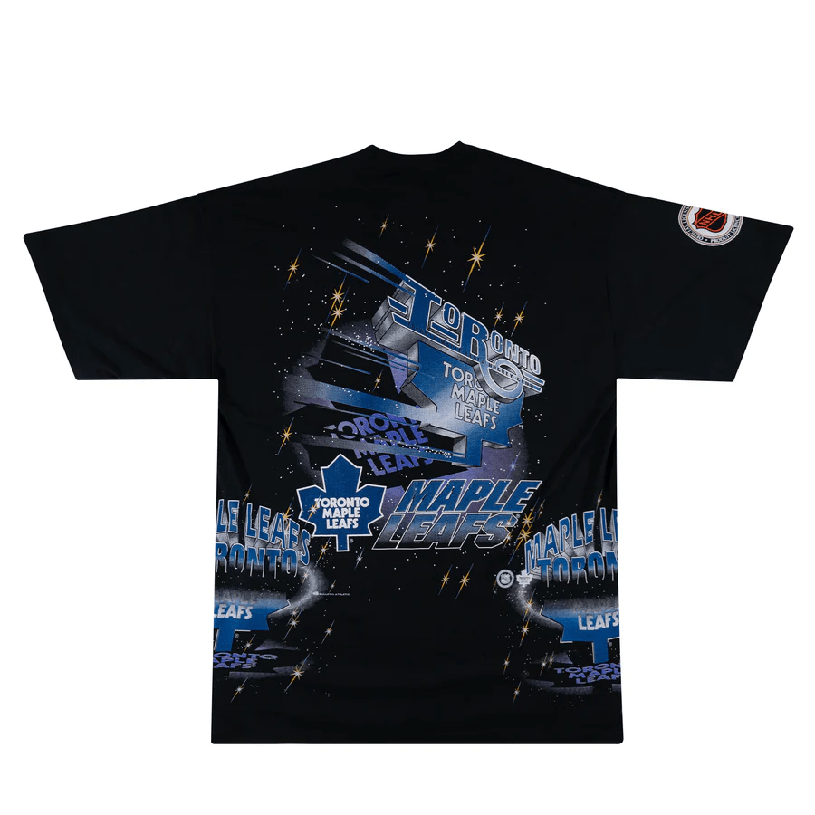 Toronto Maple Leafs Bulletin All Over Print T-shirt Black NHL Jersey Men's