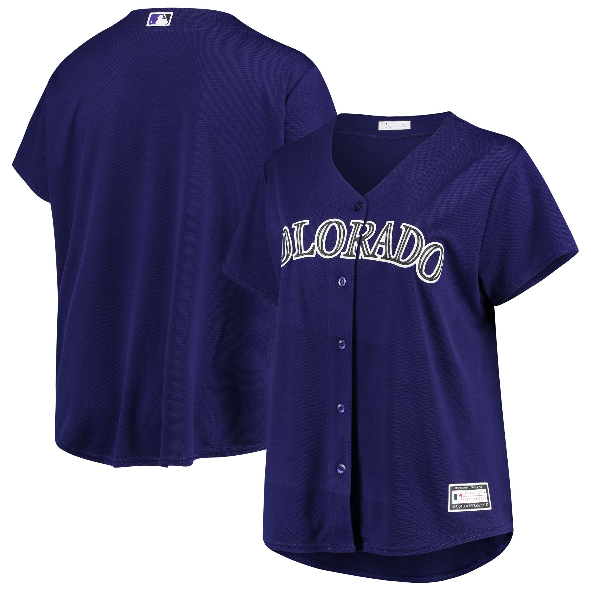 Colorado Rockies Purple Plus Size Alternate Team MLB Jersey Women's