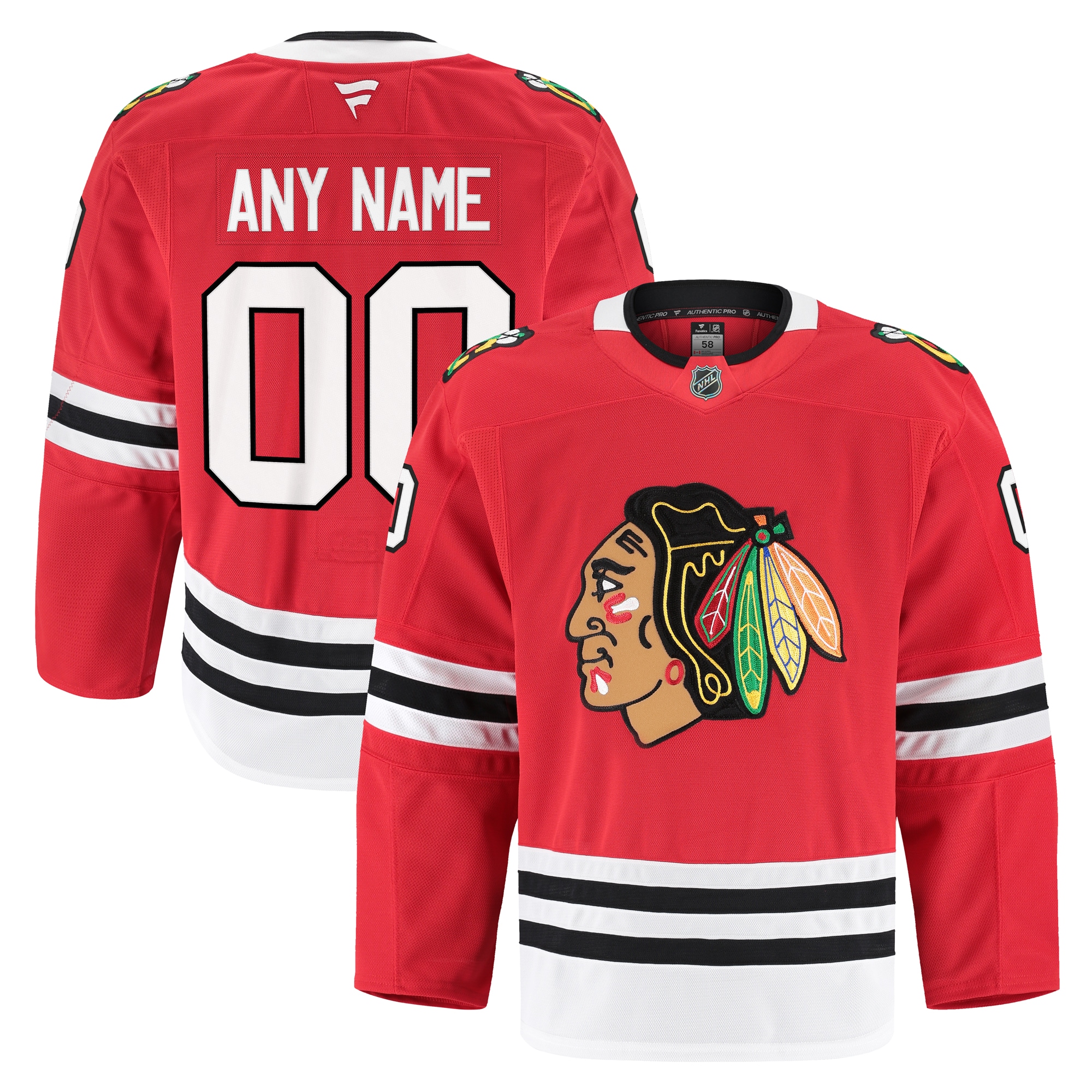 Chicago Blackhawks Red Home Pro Custom NHL Jersey Men's