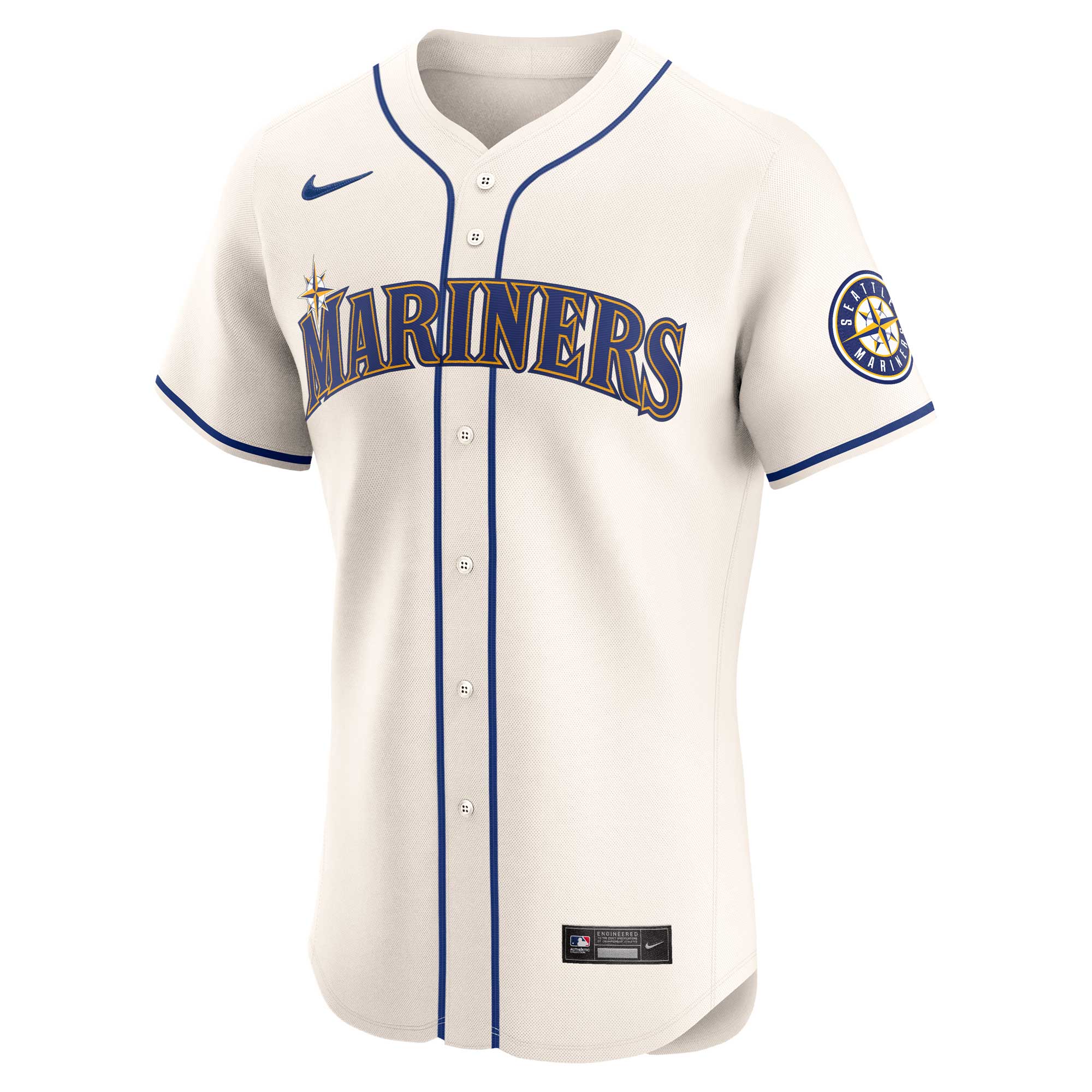 Seattle Mariners Cream Alternate Vapor Premier Elite Patch MLB Jersey Men's