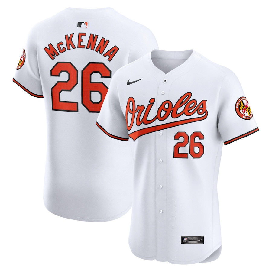 Ryan McKenna 26 Baltimore Orioles Home Elite Player White MLB Jersey Men's