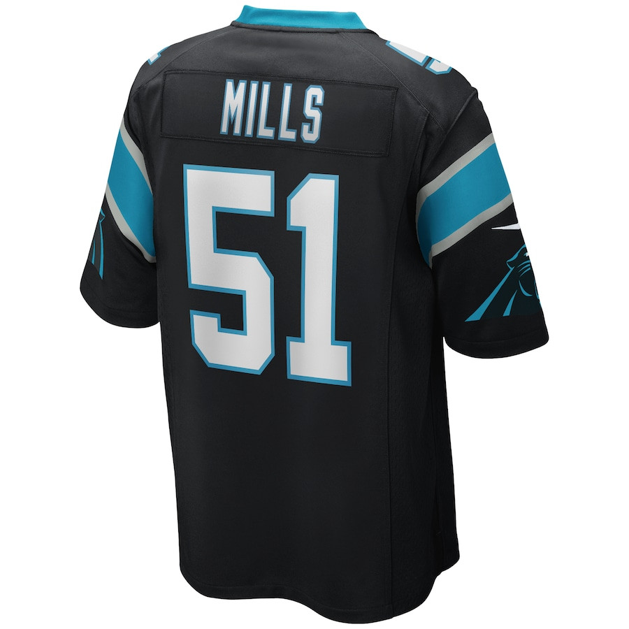 Sam Mills 51 Carolina Panthers Game Retired Black NFL Jersey Men's