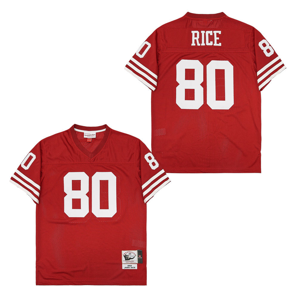 Jerry Rice 80 San Francisco 49ers Throwback Red NFL Jersey Men's