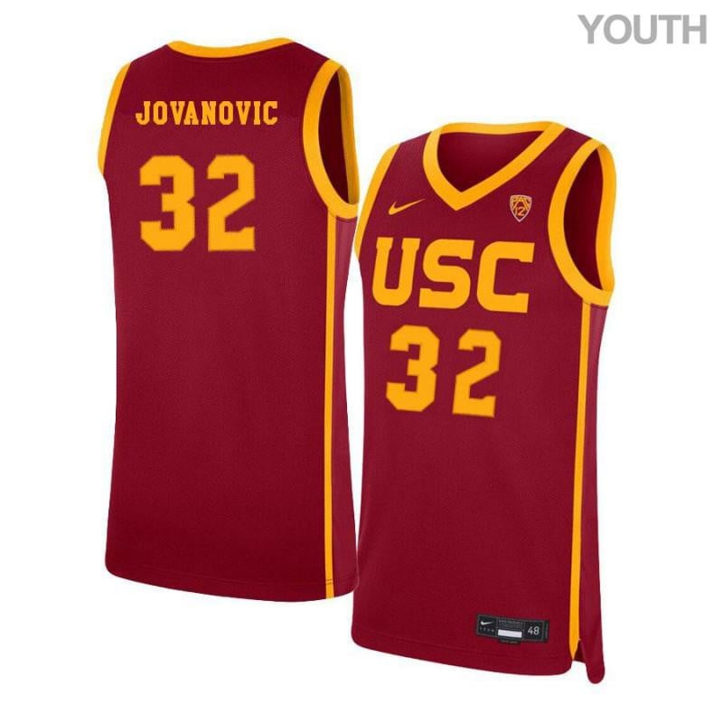 32 Nikola Jovanovic Red Elite USC Trojans NCAA Jersey Youth