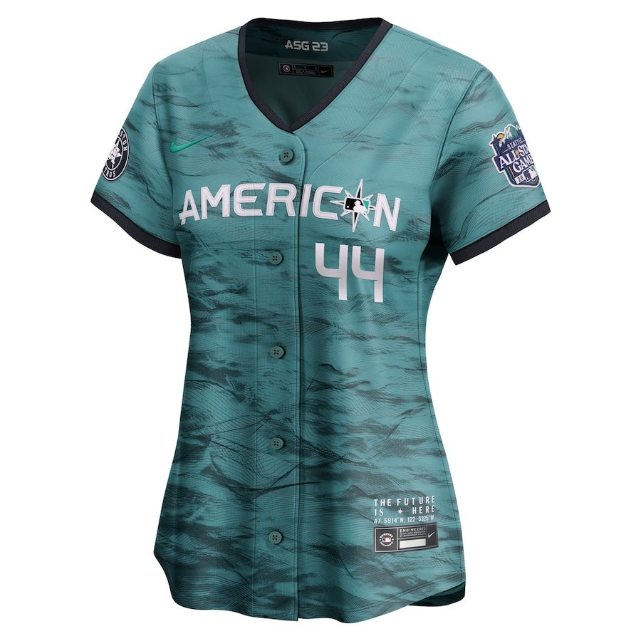 Yordan Alvarez 44 American League 2023 All Star Game Limited Teal MLB Jersey Women's