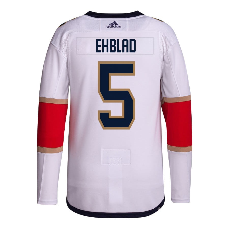 Aaron Ekblad 5 Florida Panthers 2024 STANLEY CUP Final Away Breakaway White NHL Jersey Men's