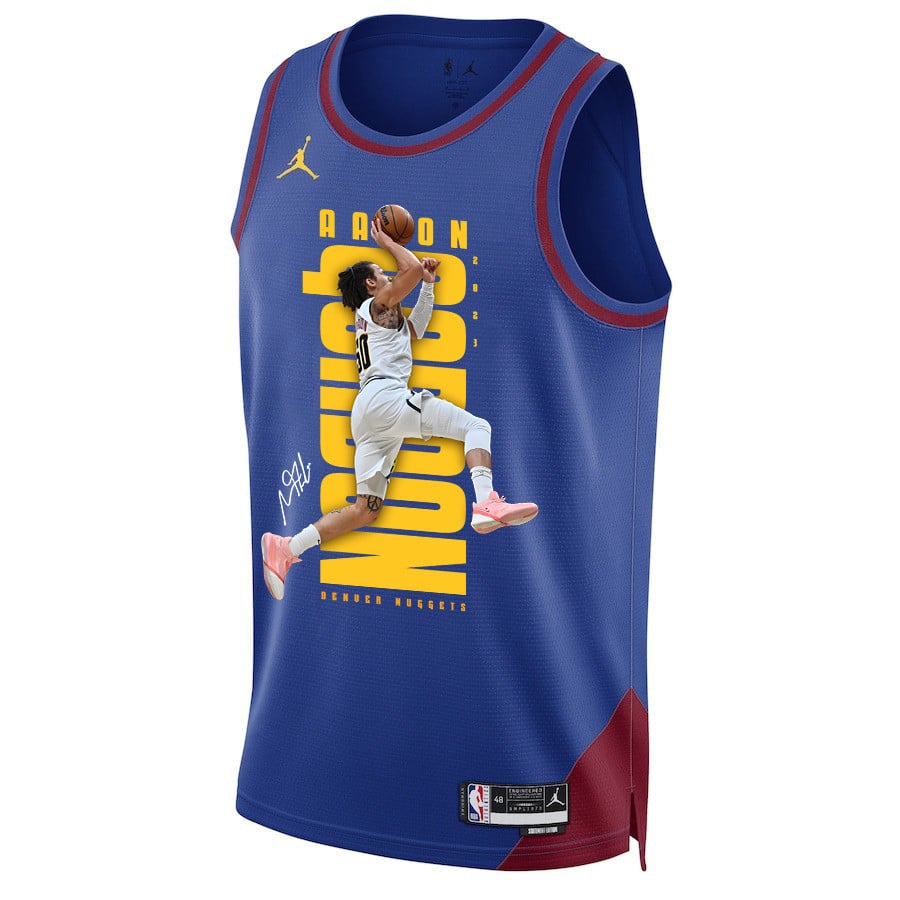Aaron Gordon 50 Denver Nuggets Slamming Skills 2023 Champions Swingman Blue NBA Jersey Men's