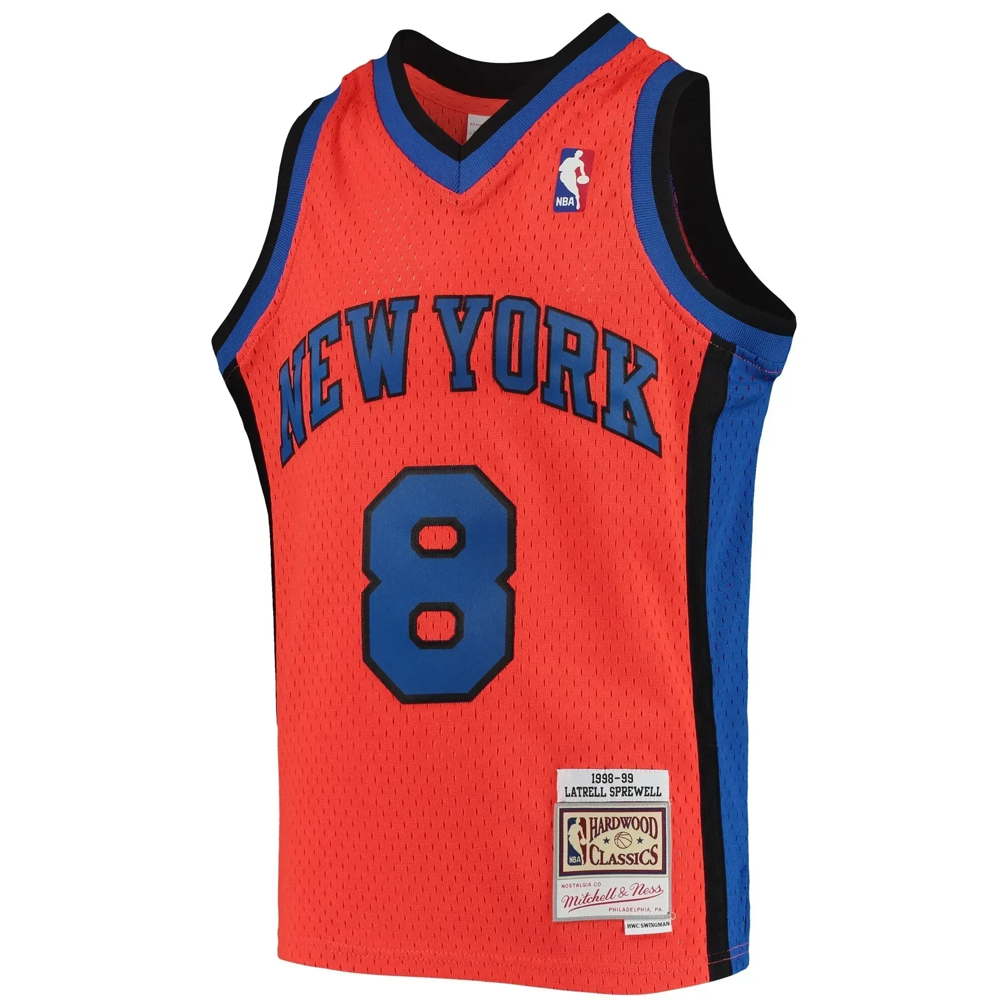 Latrell Sprewell New York Knicks Mitchell Ness 1998-99 Hardwood Classics Reload ??Orange NBA Jersey Men's