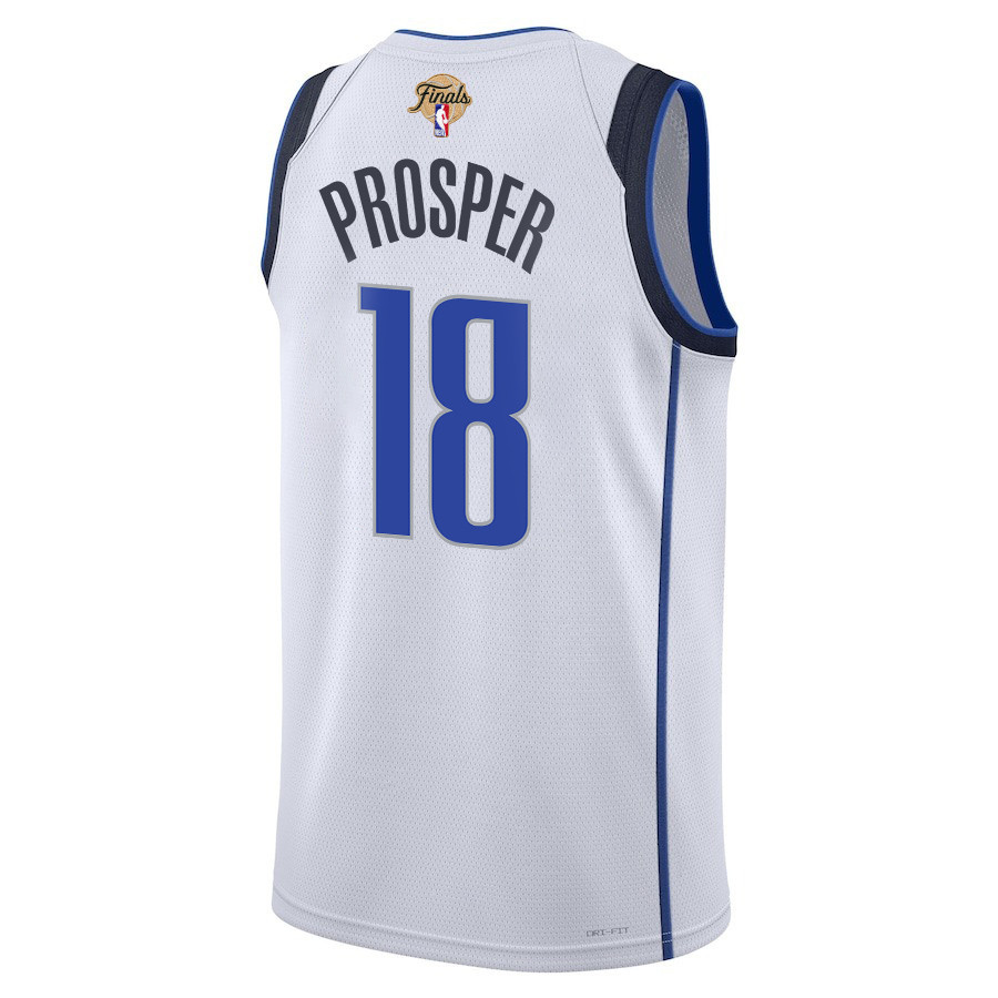 Olivier-Maxence Prosper 18 Dallas Mavericks 2024 FINALS PATCH Swingman Association Editio White NBA Jersey Men's