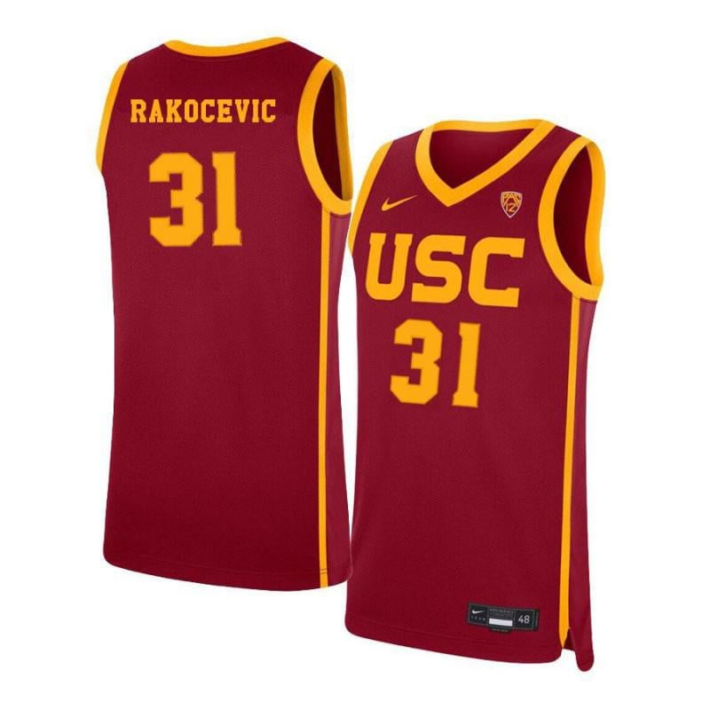 31 Nick Rakocevic Red Elite USC Trojans NCAA Jersey Men's