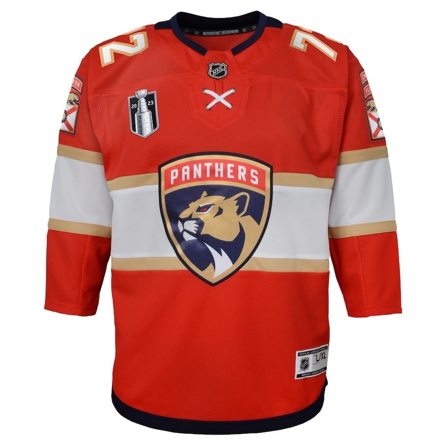 Sergei Bobrovsky 72 Florida Panthers 2023 Stanley Cup Final Home Red NHL Jersey Youth