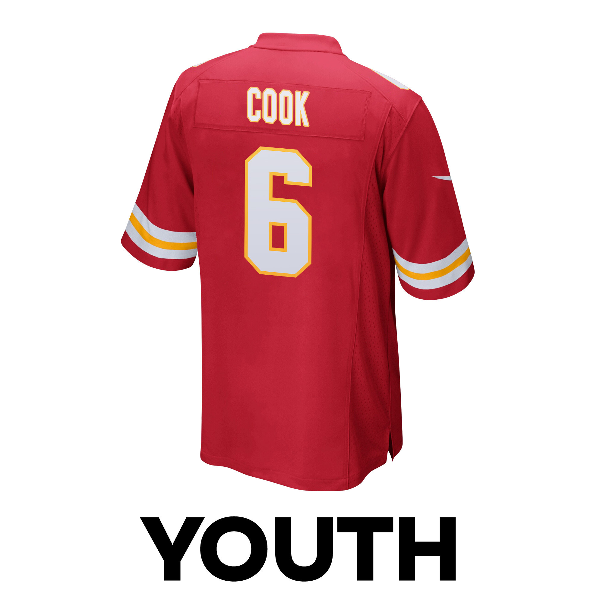 Bryan Cook 6 Kansas City Chiefs Super Bowl LVIII Champions 4X Game Red NFL Jersey Youth