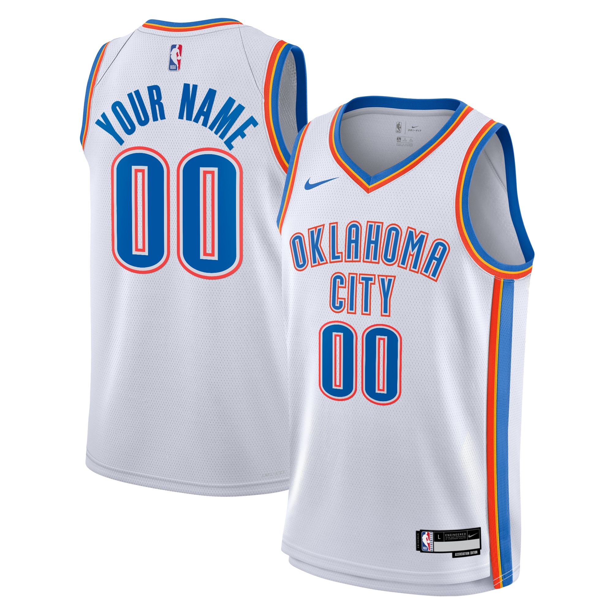 Oklahoma City Thunder Association Swingman Custom NBA Jersey Youth