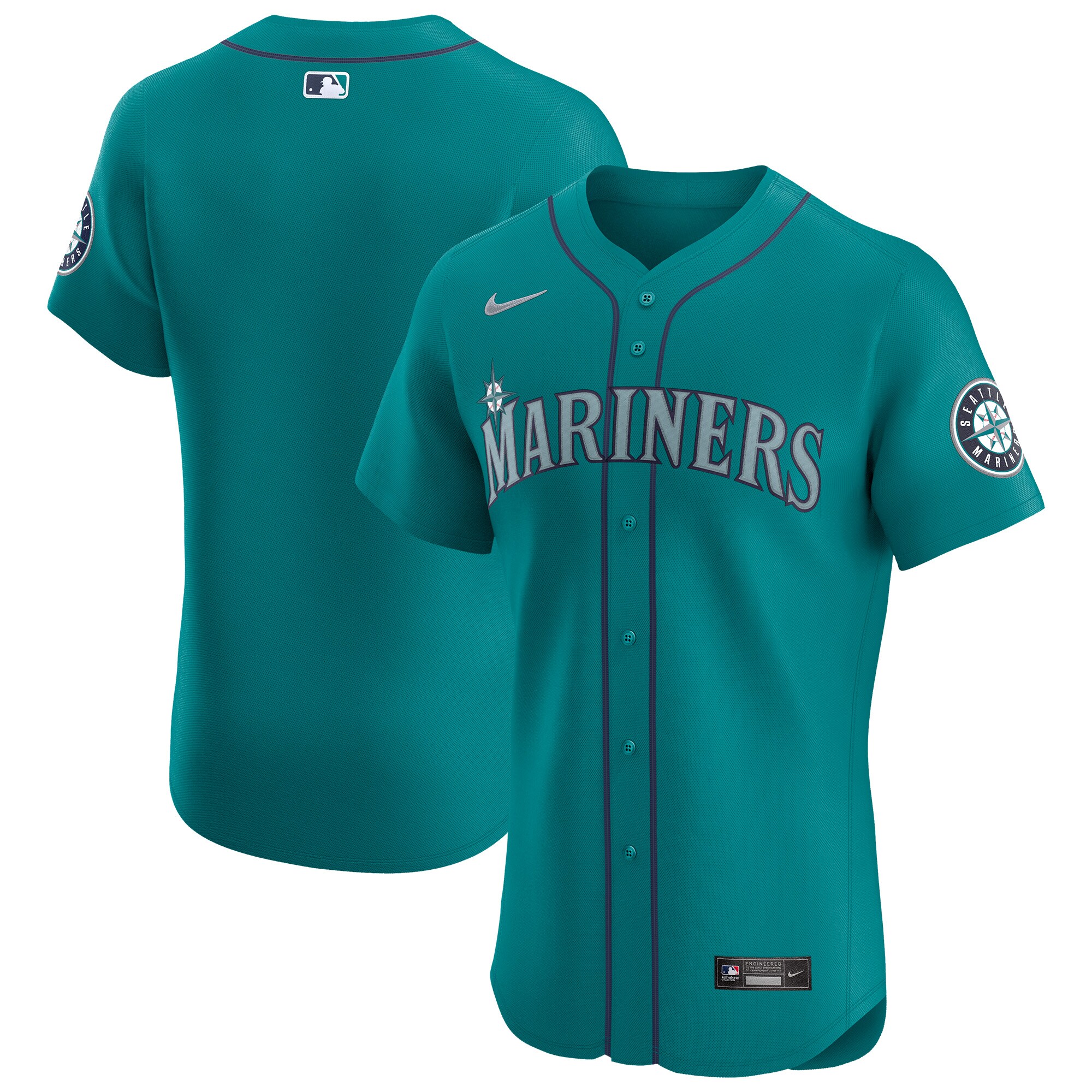Seattle Mariners Aqua Alternate Vapor Premier Elite Patch MLB Jersey Men's
