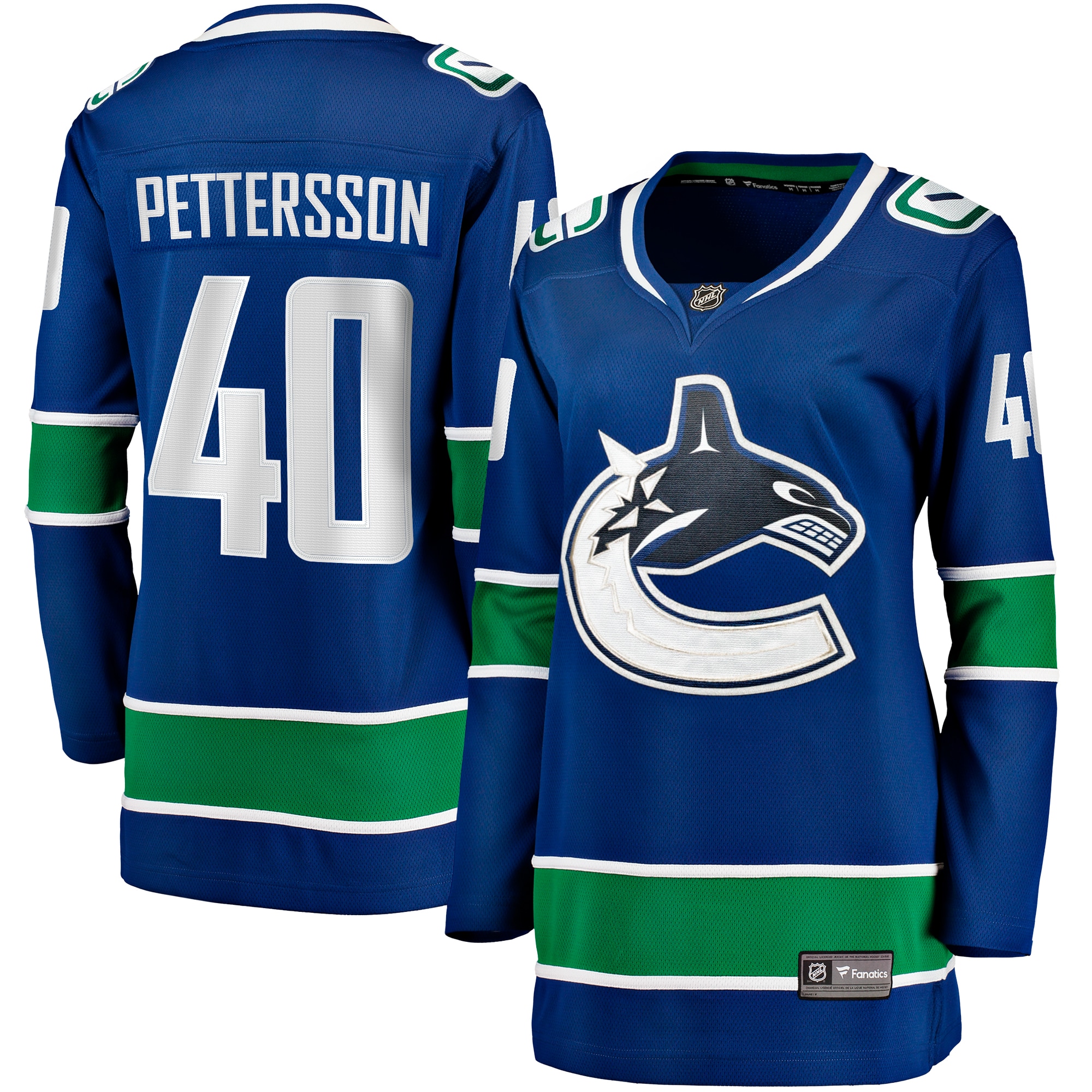 Vancouver Canucks Elias Pettersson Blue Home Breakaway Player NHL Jersey Women's