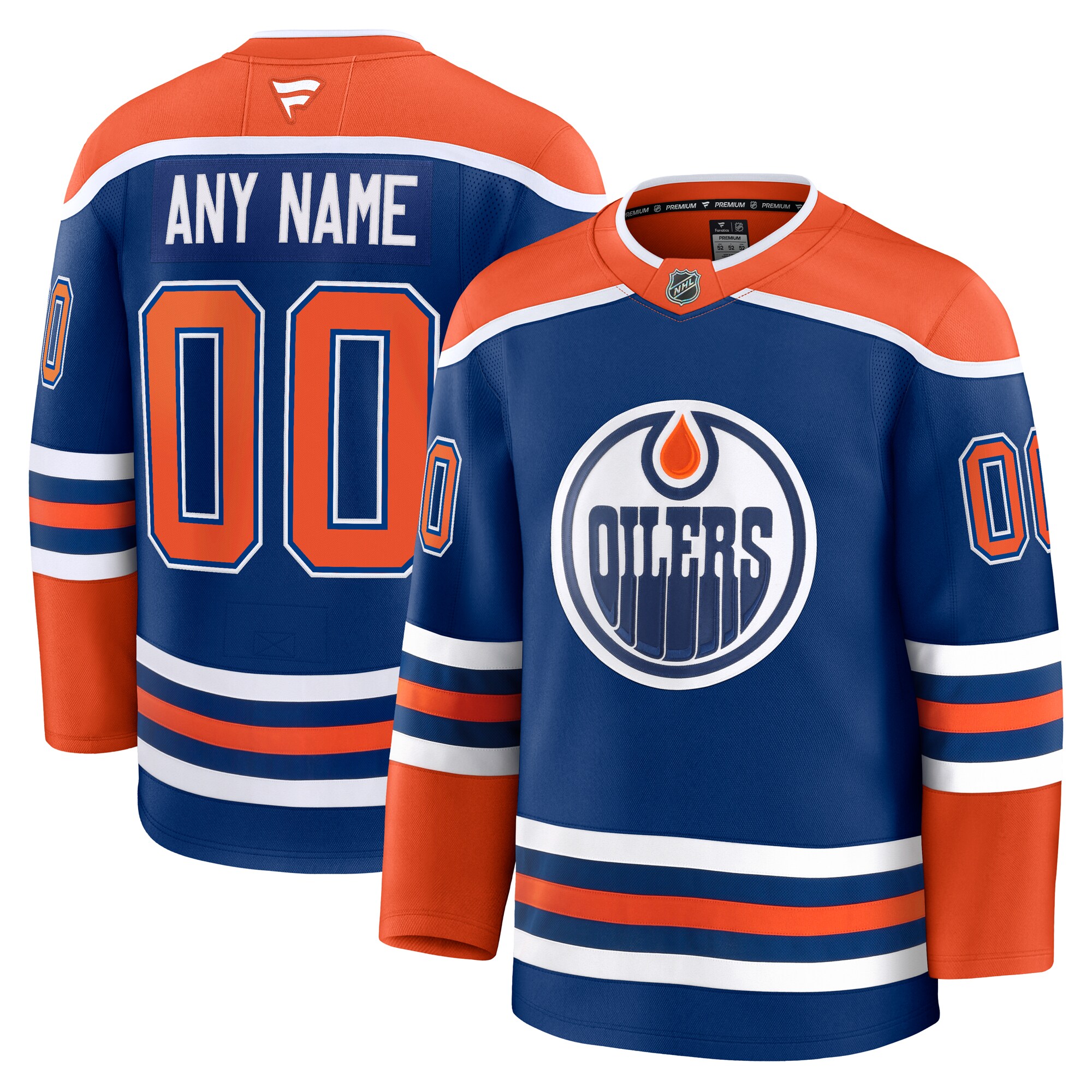 Edmonton Oilers Royal Home Premium Custom NHL Jersey Men's