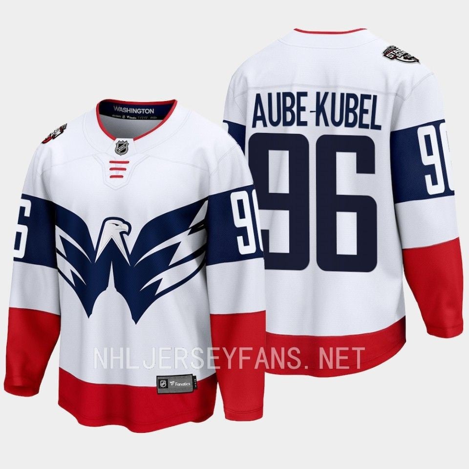 Nicolas Aube-Kubel 96 Washington Capitals 2023 Stadium White Primegreen NHL Jersey Men's