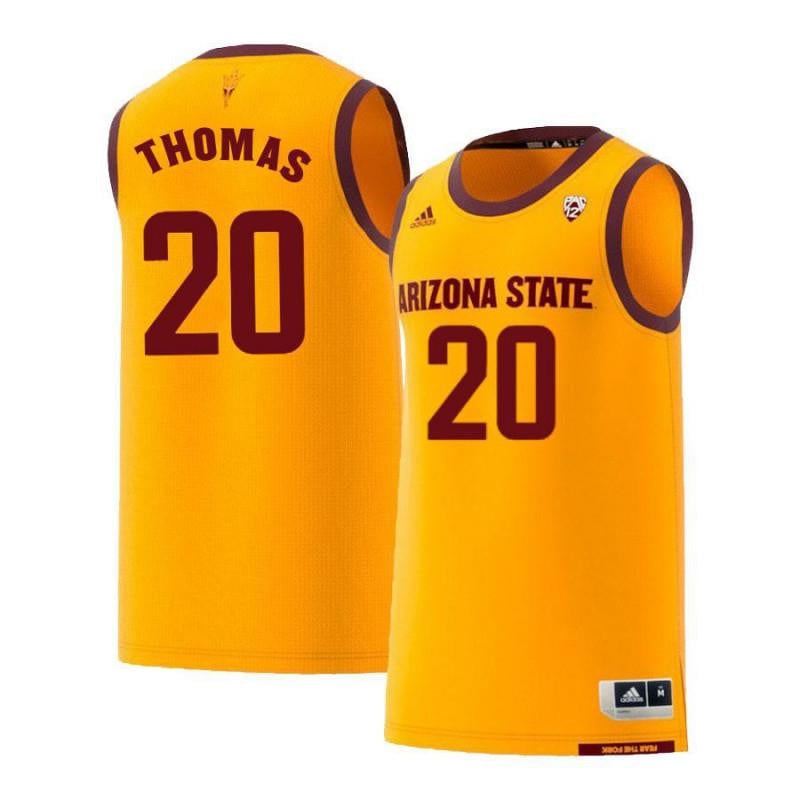 20 Khalid Thomas Yellow Retro Arizona State Sun Devils NCAA Jersey Men's