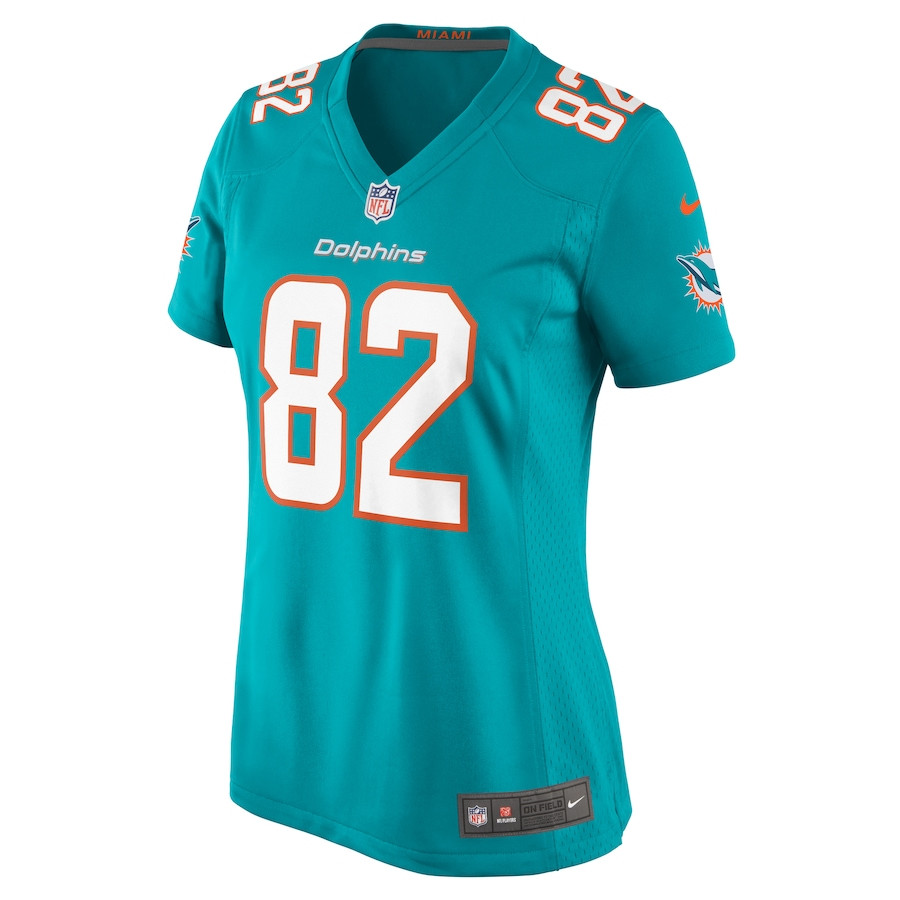 Tahj Washington 82 Miami Dolphins Game Aqua NFL Jersey Women's