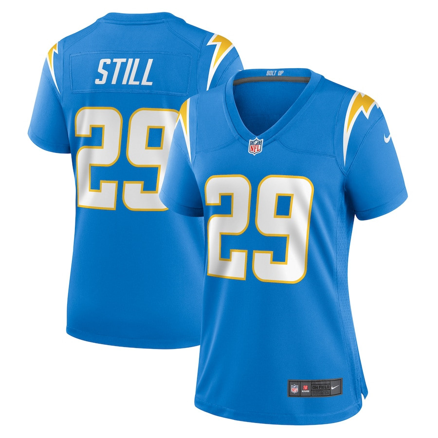 Tarheeb Still 29 Los Angeles Chargers Game Powder Blue NFL Jersey Women's