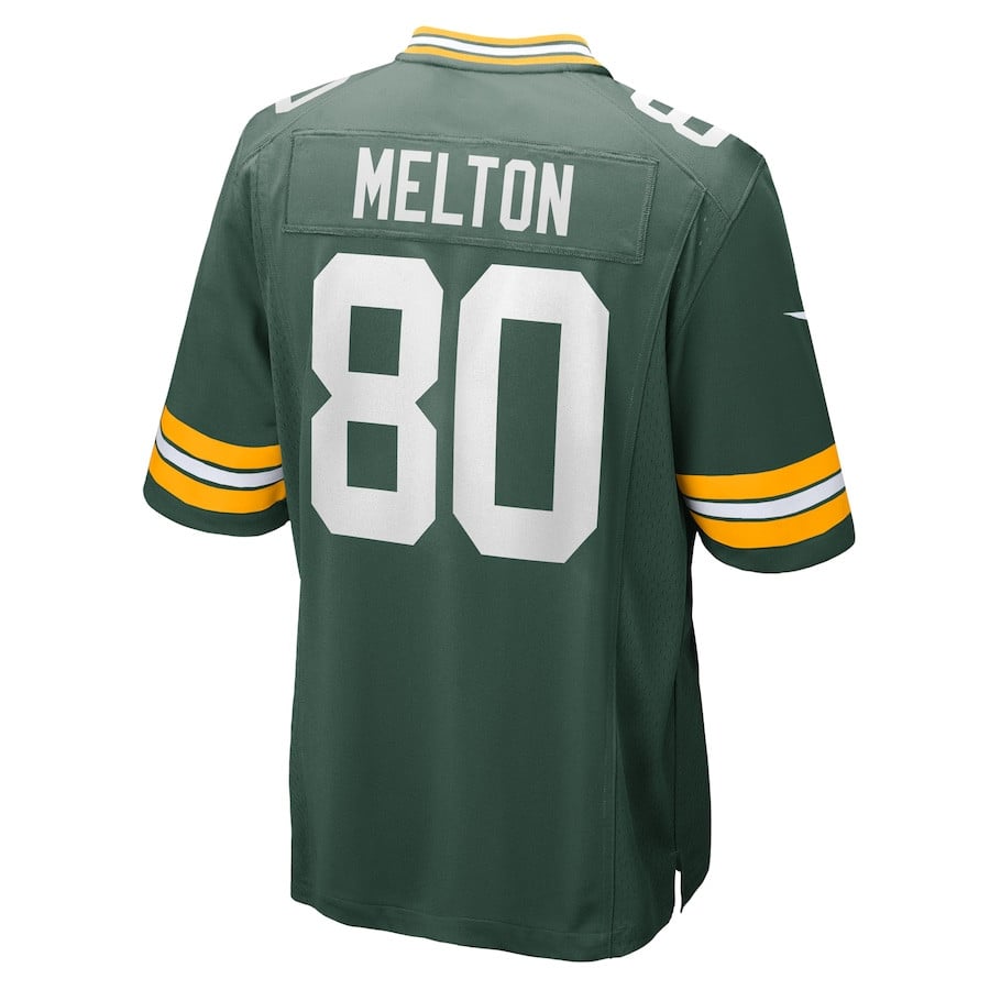 Bo Melton 80 Green Bay Packers Home Game Green NFL Jersey Men's