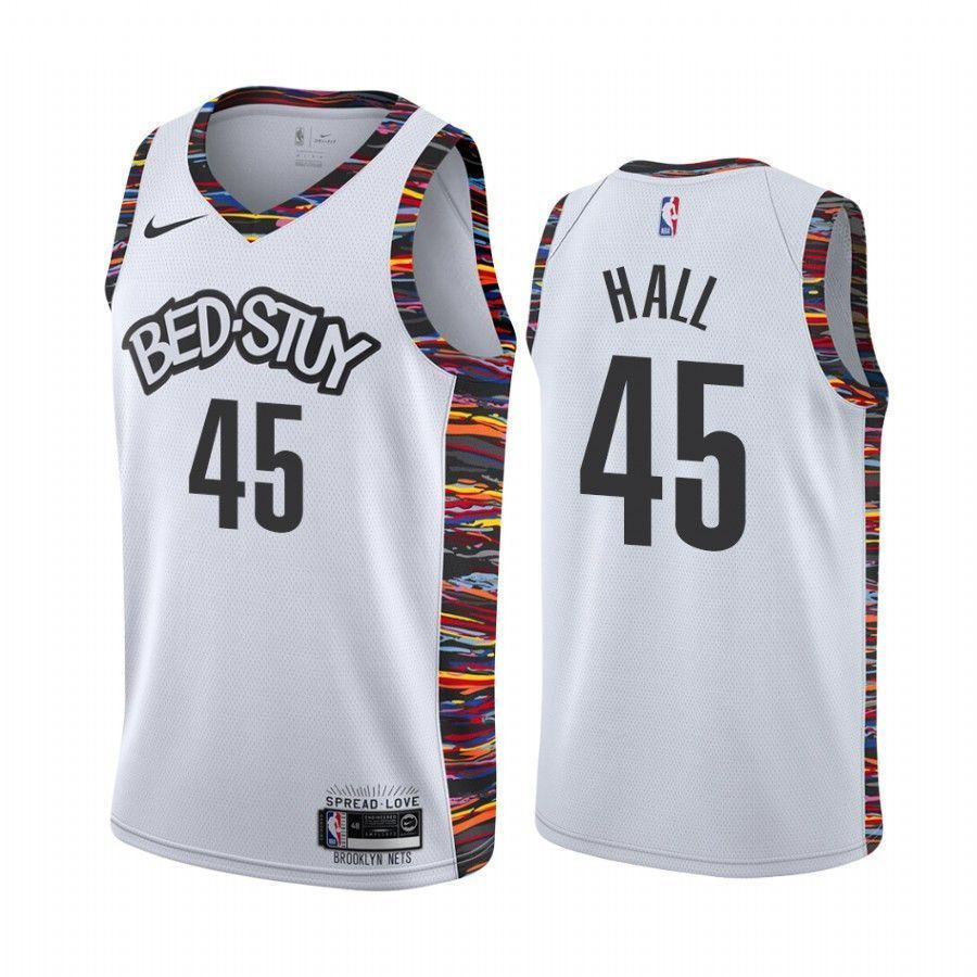 Donta Hall Brooklyn Nets White City Biggie NBA Jersey Men's