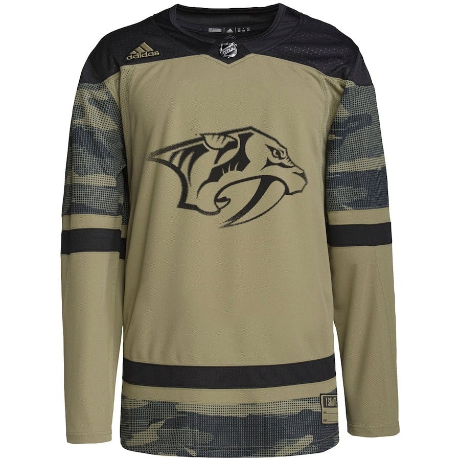 Nashville Predators Military Appreciation Team Custom Practice Camo NHL Jersey Men's