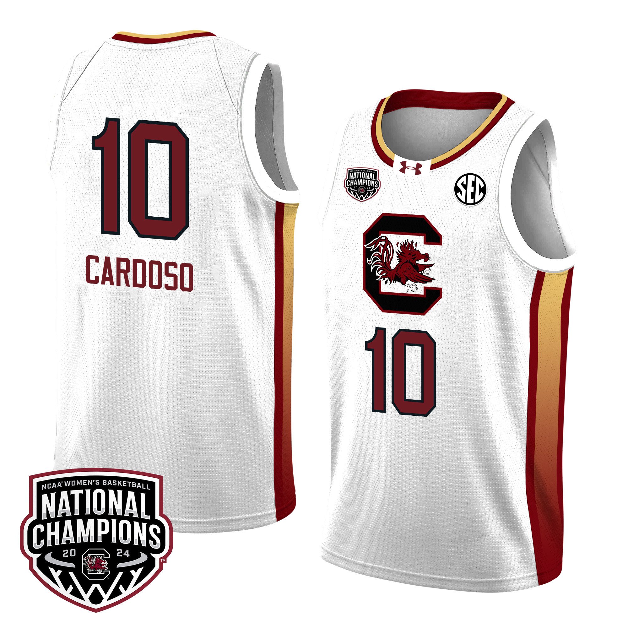 Kamilla Cardoso 10 South Carolina 2024 National Champions Patch Unisex NCAA Jersey Unisex